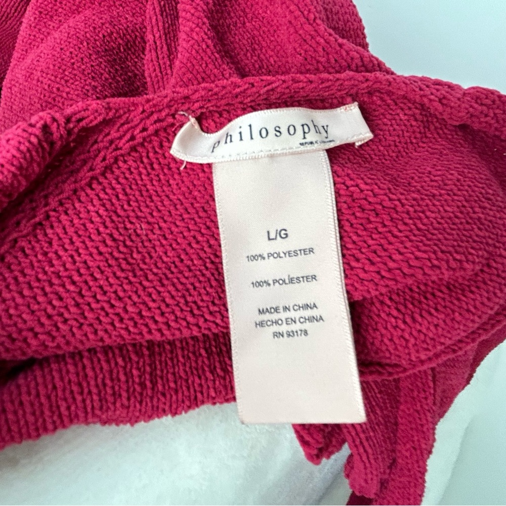 Philosophy Red Raspberry Knit V-Neck Sweater Large - Picture 8 of 14
